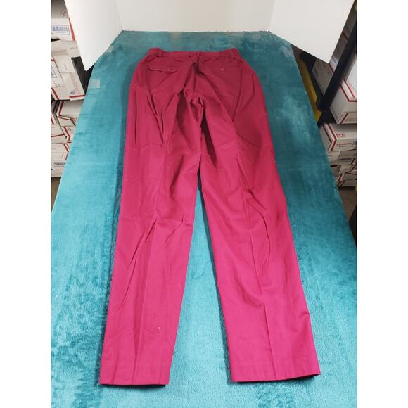 VINTAGE Izod Pants Size 10 Womens Red Khaki Career Slacks Cotton Pleated NWT - Picture 10 of 12